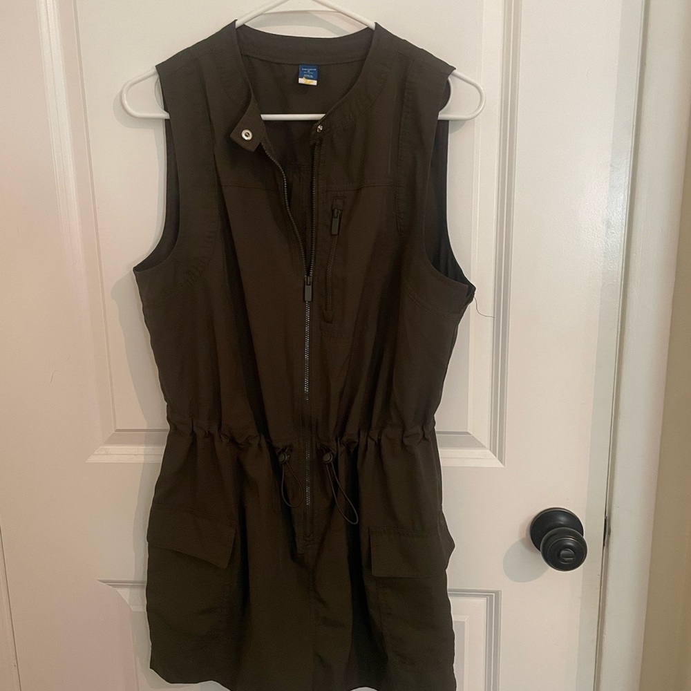 Old Navy Dark Olive Sleeveless Jumpsuit